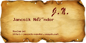Jancsik Nándor névjegykártya