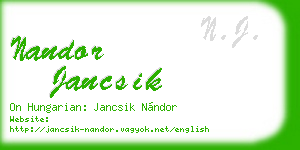 nandor jancsik business card